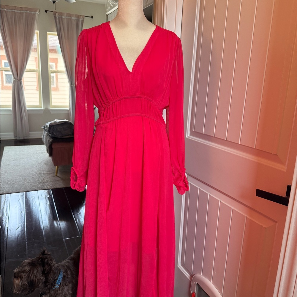 Jessica Simpson Vibrant Pink Long Sleeve Dress